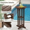 thumbnail image 4 of Harmijoy 21.5" Round Bar Table, Patio HDPE Bar Height Dining Table w/ Slatted Tabletop, Outdoor All-Weather High-Top Bistro Table for Poolside, Backyard, Balcony, 4 of 8