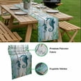 thumbnail image 5 of Coastal Seahorse Table Runner - 70 Inch Long, Kitchen Dining Table Runner Dresser Scarves, Nautical Starfish Coral Wooden Grain Farmhouse Decor for Coffee Tables Wedding Party Banquet, 5 of 8