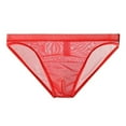 thumbnail image 2 of sunsanly Men Seamless Ice Silk Briefs Low-rise Ultra-Thin See-through Panties Solid Color Quick Drying Underwear, 2 of 8