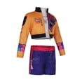 thumbnail image 4 of Zydvens Halloween Anime Cosplay Costume - Orange Purple Sleeveless Top Crop Jacket and Shorts 3-Piece Set - Concert Tour Stage Performance Outfit & Halloween Cosplay Dress Up, 4 of 7