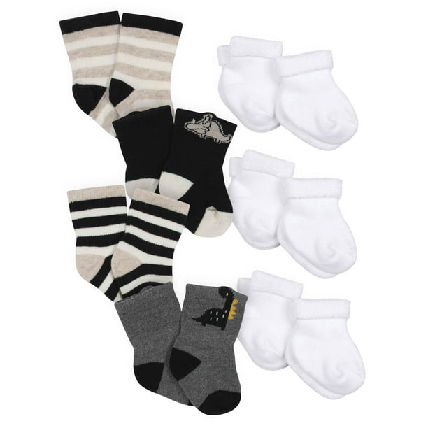 Gerber Gerber Baby Boys Organic WiggleProof Crew Socks, 10Pack