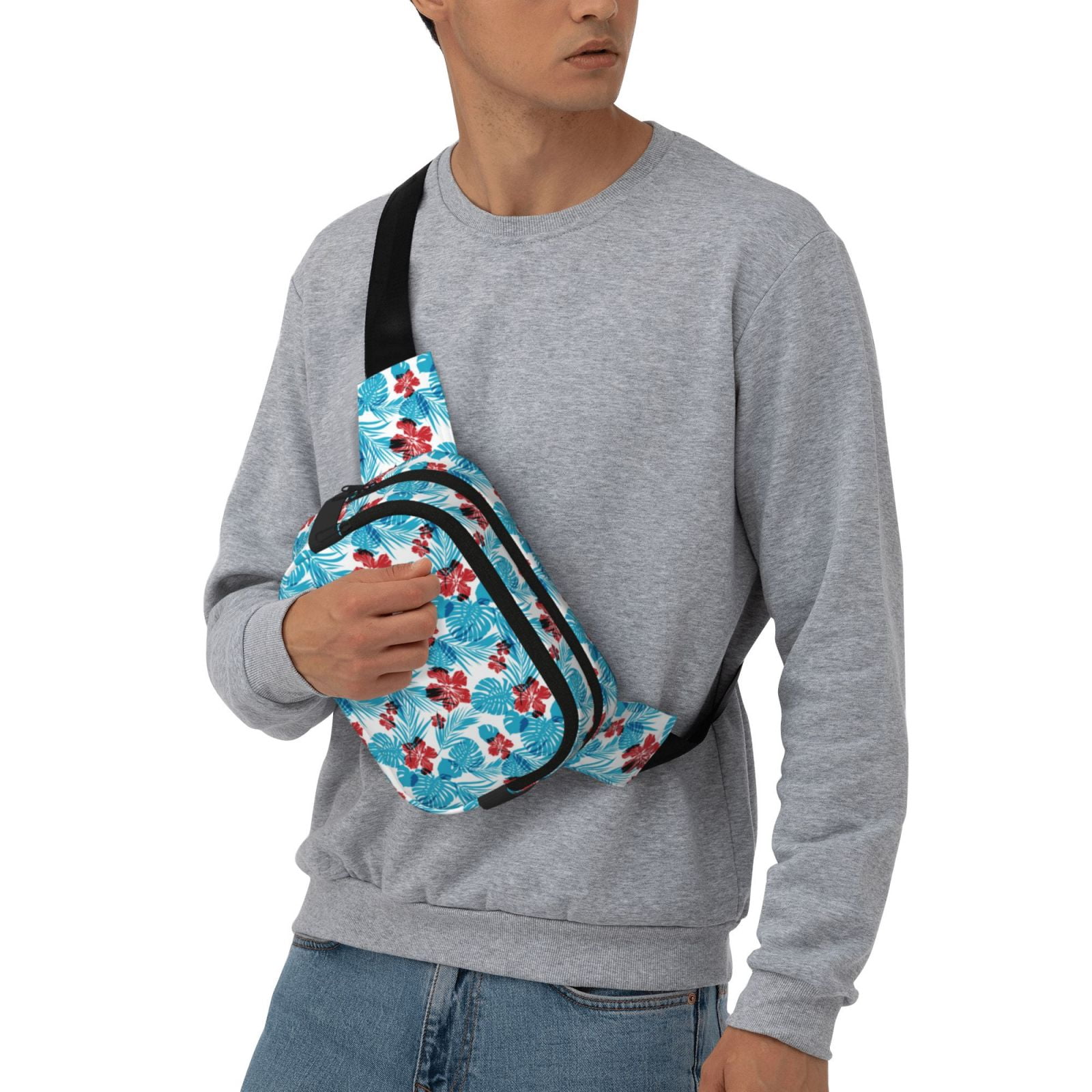 Hirioo Hawaiian Style for Double Layer Waist Bag Adjustable Fanny Pack For Travel Running Hiking