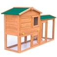 thumbnail image 2 of Conejera VidaXL para exteriores, grande, de madera con techo verde, 2 capas, 2 of 8