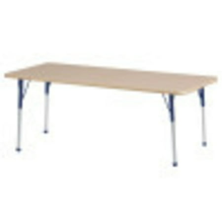 ECR4Kids 24in x 60in Rectangle Everyday T-Mold Adjustable Activity Table Maple/Maple/Navy - Standard Ball