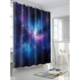 thumbnail image 3 of Color Starry Sky Shower Curtain, Night Sky Modernism Nature Scenery Waterproof Shower Curtain Set with 12 Hooks Lightweight Washable Fabric Shower Curtains for Bathroom 72x72 Inches, 3 of 6