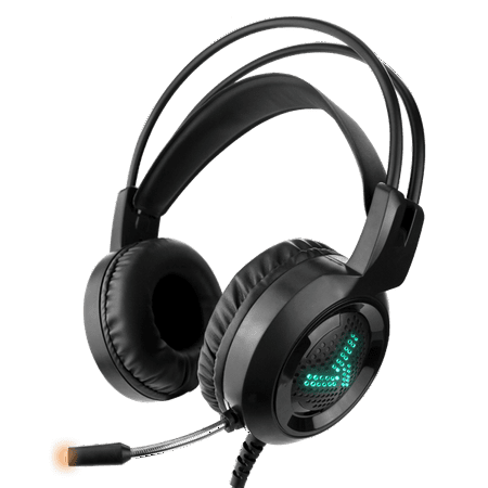 Nova Black PC USB Gaming Headset With Built-In Mic & RGB LED Lights