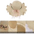 thumbnail image 4 of Sombrero de paja para mujer de 57cm, gorra de sol de ala ancha, protección UV, playa plegable de verano con decoración floral para viajes de ocio Rojo Verde Cocina, Decoración y Otros, 4 of 5