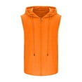 thumbnail image 4 of VtModv Men Casual Fashion Sleeveless Hooded Solid Pullover Zipper Sports Tank Beach Top Going Out Running Vest Athletic Bodybuilding Tee, 4 of 6