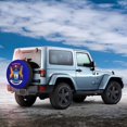 thumbnail image 3 of DouZhe Waterproof Spare Tire Cover, Michigan State Seal Flag Prints Adjustable Wheel Covers Fit for Jeep Trailer RV SUV Car, 16 inch, 3 of 7