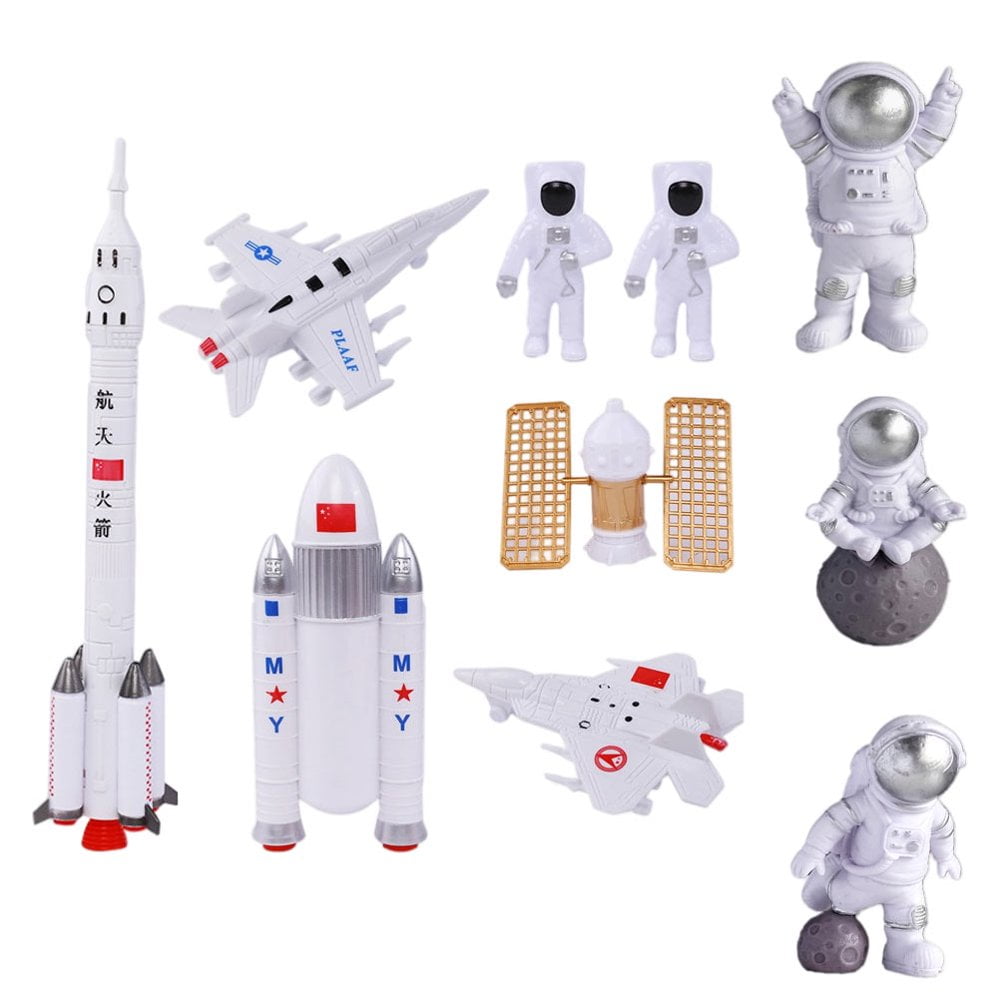 10pcs Birthday Cake Decor Astronaut Plane Cake Topper Birthday Cake Ornament