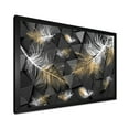 thumbnail image 2 of Designart 'Gold and White Feathers On Triangular' Modern Framed Art Print, 2 of 4