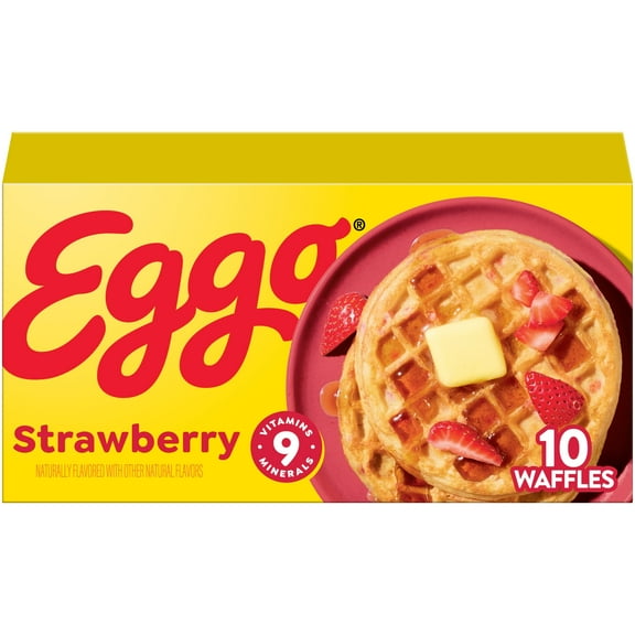 Eggo Strawberry Waffles, Frozen Breakfast, 12.3 oz, 10 Count, Regular
