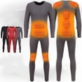 thumbnail image 1 of 2Pcs/Set Long Johns Thermal Underwear for Men Skiing Winter Warm Hunting Gear Fleece Lined Base Layer Set Top Bottom, 1 of 8