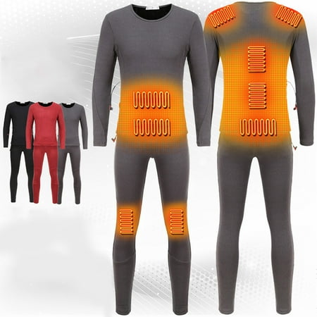 2Pcs/Set Long Johns Thermal Underwear for Men Skiing Winter Warm Hunting Gear Fleece Lined Base Layer Set Top Bottom