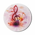 thumbnail image 1 of Music Mouse Pad for Computers, Gradient Floral Style and Abstract Splashes Musical Motif Creative Pattern, Round Non-Slip Thick Rubber Modern Mousepad, 8" Round, White and Multicolor, by Ambesonne, 1 of 2