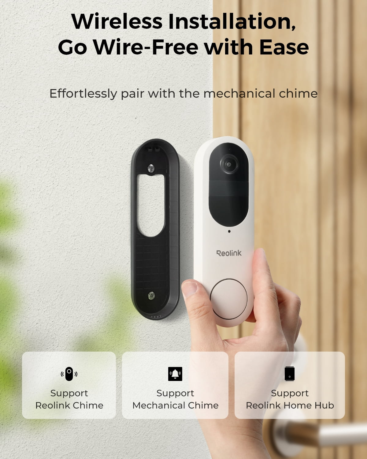 Reolink Video Doorbell Battery WiFi Camera, 5MP, 180° Person/Vehicle/Package Detection, 2-Way Talk