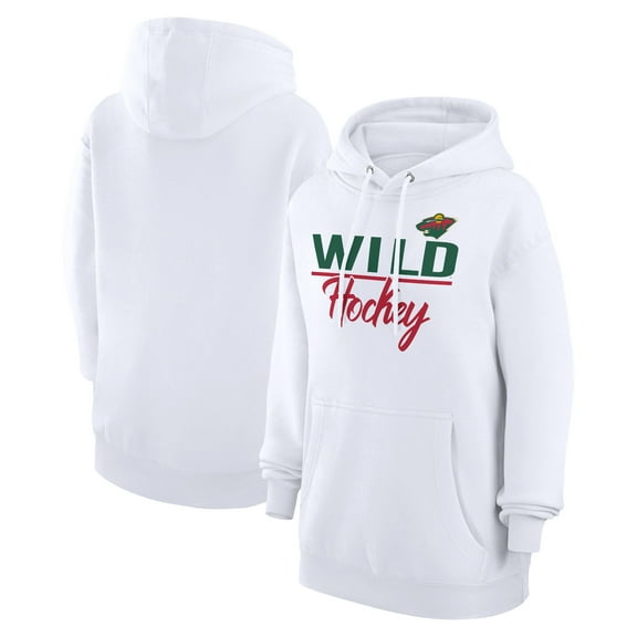 Women's G-III 4Her by Carl Banks  White Minnesota Wild Team Fleece Pullover Hoodie