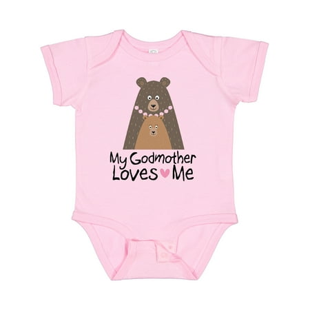 

Inktastic My Godmother Loves Me Godchild Bear Gift Baby Boy or Baby Girl Bodysuit