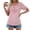Pink, variant on Women's Summer Casual Hollow-Out Lace Splicing T-Shirt