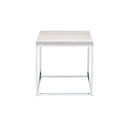 thumbnail image 2 of ACME Table d'Appoint Carrée en Bois Snyder en Chrome et Blanc, 2 of 4