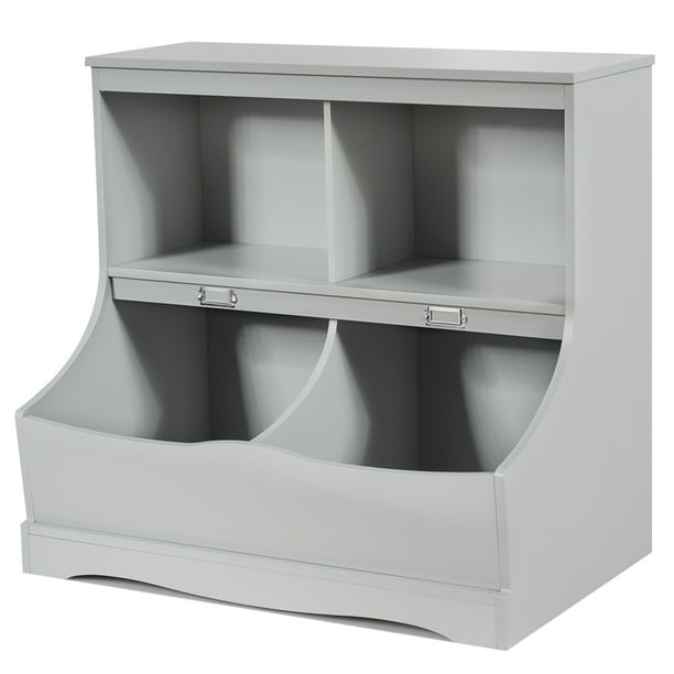 toy storage bins with bookshelf
