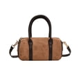 thumbnail image 2 of NWOKYZGH Sac à Poignée Faux Suède Sac à Main Sac Fourre-Tout Boston Sac Baril pour Femmes Dames Brun, 2 of 6