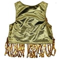 thumbnail image 4 of YMNXA Big Kids Girls Tank Top Sleeveless Round Neck Sparkly Fringe Comfortable Fashion Vest For Party And Performance Gold 14-17 Years, 4 of 5
