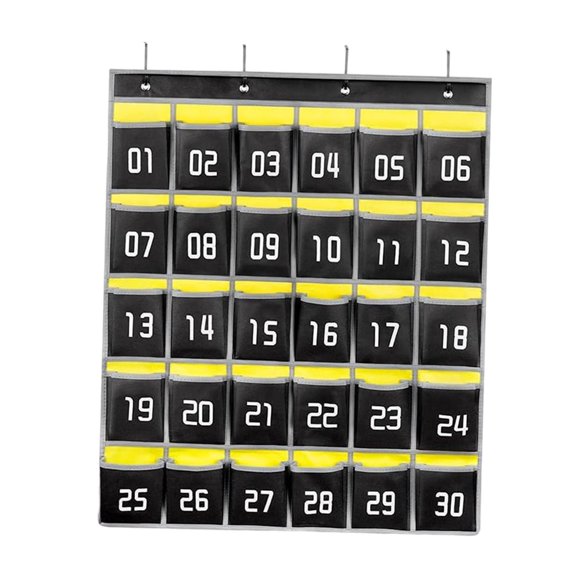 yotijay Classroom Pocket Chart for Cellphones Multipurpose with Number Hanging Organizer 30 Pockets