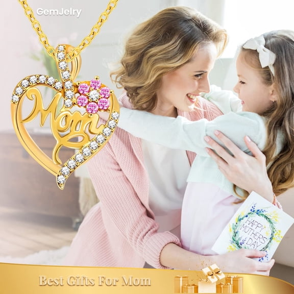 YYKihy Mothers Necklace For Mom From I Love You Mom Necklace Heart Pendant Jewelry With Box Birthday Mothers Day For Women