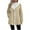 Khaki, variant on Women's Long Sleeve Hooded Jacket, Mid-Length Fleece Lined Coat with Pockets, Solid Color Casual Outerwear for Women, Soft Plush Inner Lining Winter Jacket, Comfortable Warm Zip Up Hooded Coat White
