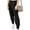 Black, variant on Women Casual High Waisted Work Pants Ankle Length Business Traped Slacks with Pockets