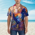thumbnail image 6 of Picia Rooster Oil Painting Gentle Cotton Regular Fit Short Sleeve Casual Hawaiian Shirt for Men-Large, 6 of 9