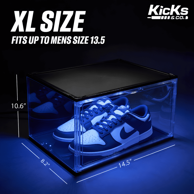 Kicks & Co XL Clear Plastic Stackable Shoe Storage Box for