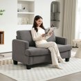 thumbnail image 2 of HOMCOM 54.3" Loveseat Sofa, Small Couch with Cushions, Dark Grey, 2 of 10
