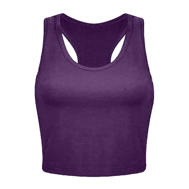 GDREDA Débardeurs Athlétiques pour Femmes, Imprimé Lever de Soleil, Sans Manches, Randonnée, Violet, G