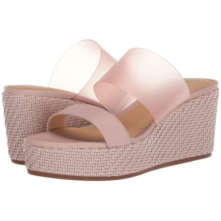 Lucky Brand Brindia Strappy Slip-on Wedge Sandal Pink Clear ADOBE ROSE (10, ADOBE ROSE)