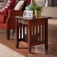 thumbnail image 3 of AFI Mission Solid Wood End Table with Built in Device Charger in Brown Walnut, 3 of 11