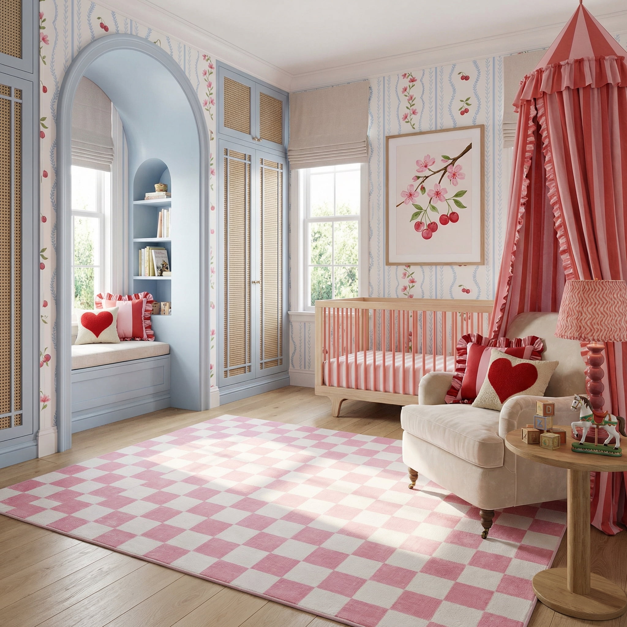 Rug Branch Metro Checkered Blush 8' x 11' (Exact Size: 7'7" 10'10") Geometric Area Rugs, Pink, Contemporary - Living Room, Bedroom, Dining and Kitchen