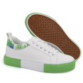 thumbnail image 4 of JABASIC Women Fashion Sneakers Low Top Comfort Lace-Up Platform Shoes (11,White/Green), 4 of 6