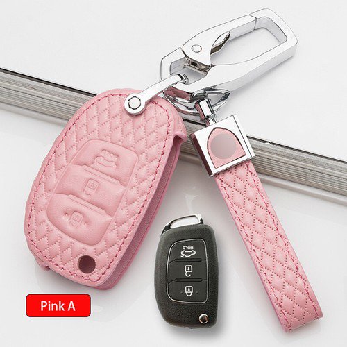 Car Key Fob Cover Case Protector Leather Remote Start Car Key Fob Case Cover For Hyundai Tucson Elantra Sonata
