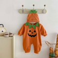 thumbnail image 4 of Baby Infant Halloween Pumpkin Onesie One Piece Orange Jumpsuits Toddler, 4 of 7