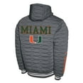 thumbnail image 3 of Men's  Gray Miami Hurricanes Quilted Full-Zip Hooded Jacket, 3 of 3