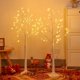 thumbnail image 4 of Paquete de 2 árboles de abedul iluminados de 4 pies (tamaño más alto y de pie), árbol de Navidad de abedul para interior y exterior, blanco cálido, 96 luces LED de árbol de abedul para decoraciones na, 4 of 4