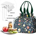 thumbnail image 4 of Pioneer Flower Drawstring Lunch Bag Women - Drawstring Lunch Bag Insulated for Work Office - Stain-Resistant Large Lunchbags for Women with Multi-Pockets, 4 of 6
