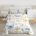 thumbnail image 2 of Homewish Cartoon Butterfly Animal Full Size Comforter Sets, Rustic Leaf Plant Bedding Comforter Set, Chic Watercolor Reversible Bedding Sets, Ultra Soft Bedroom Decor, 3 Pieces, 2 of 8