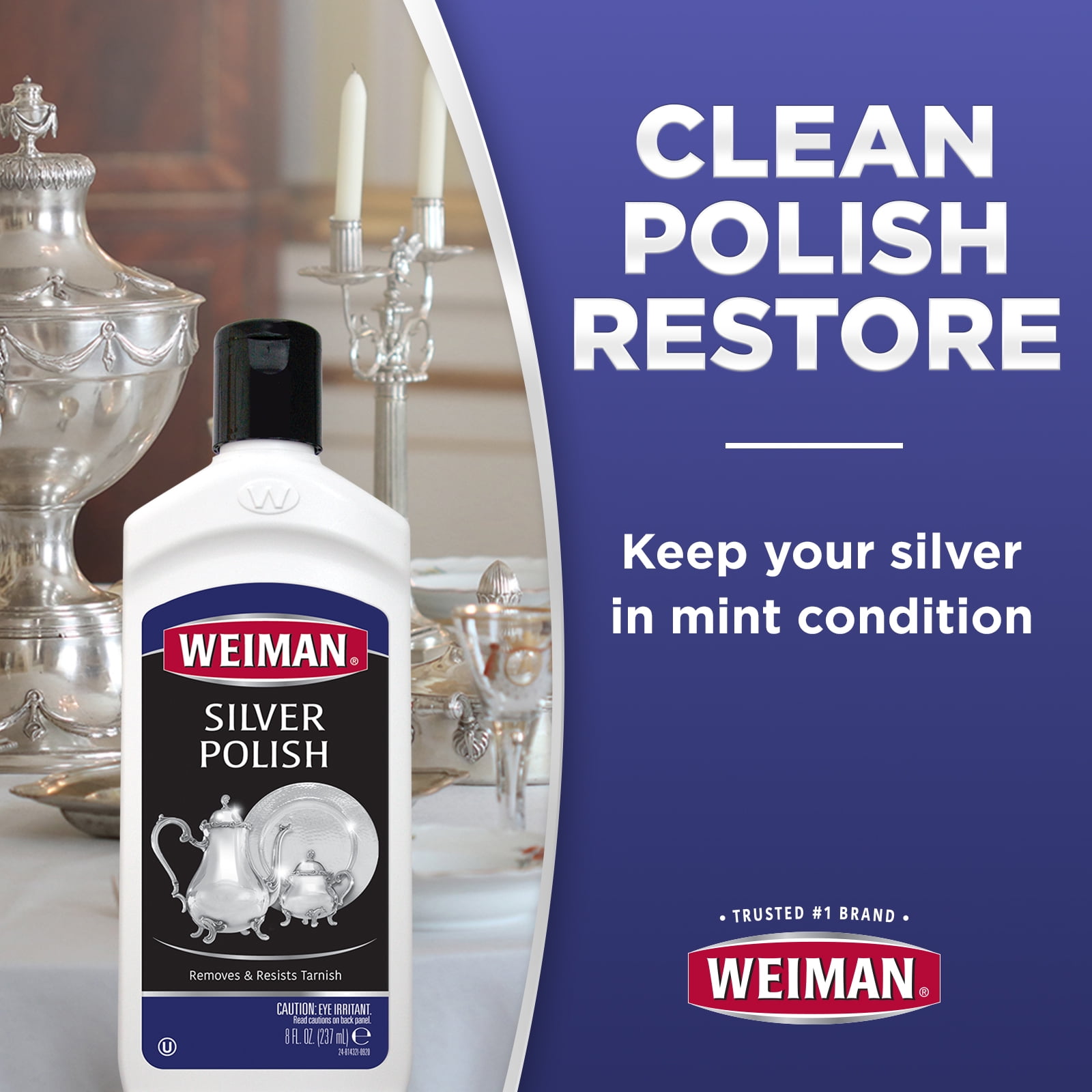 Weiman Silver Polish Cream For Cleaning and Polishing Tarnish from Silver Metals Jewelry 8 oz 2 PACK