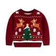 thumbnail image 6 of GYRATEDREAM Toddler Little Girl Boy Christmas Sweatshirt Kid Ugly Santa Claus Reindeer Tree Sweater Pullover Shirt Xmas Long Sleeve Tee Top Clothes for 7Y Red, 6 of 9