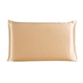 thumbnail image 2 of Funda de almohada de seda de morera Funda de almohada transpirable de 2 lados Funda de almohada de color sólido para la piel del cabello, Champán, 51x36cm kenally HA003379-08, 2 of 7