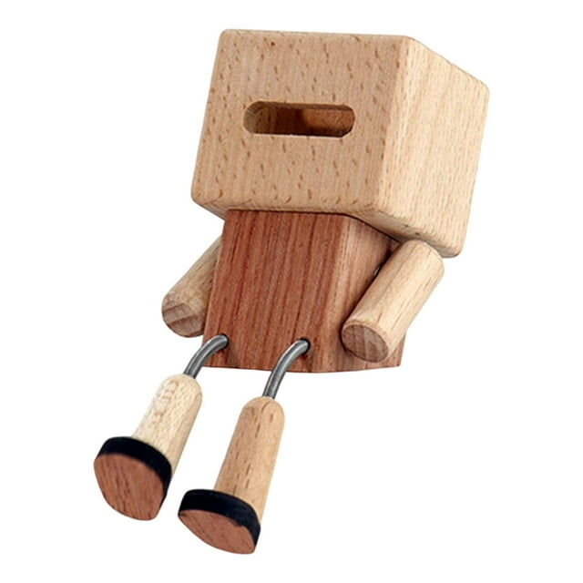 Figura de hombre de madera tembloroso, decoración para salpicadero de coche, decoración de mesa con movimiento Estilo B