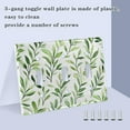 thumbnail image 3 of Yayeee Toggle Light Switch Wall Plate 2-Gang 4.56"x4.48" Decorative Outlet Cover, Green Leafy Pattern, 3 of 7